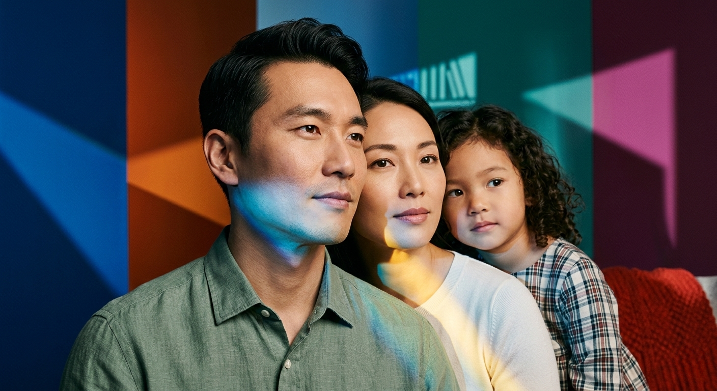 A family looking forward with hope